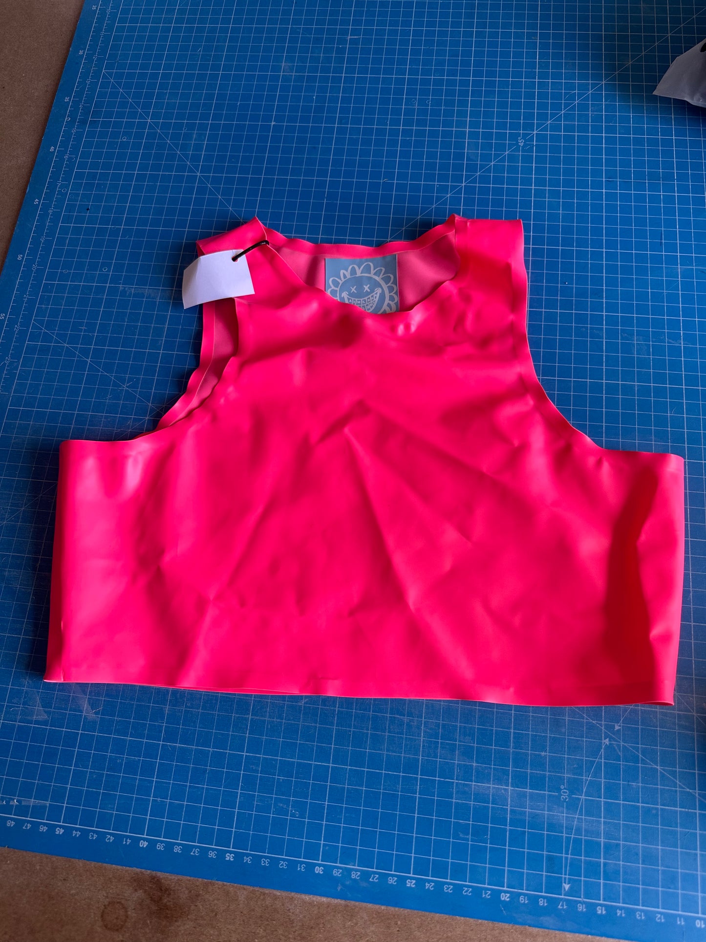 Acid Pink Racer Crop Top