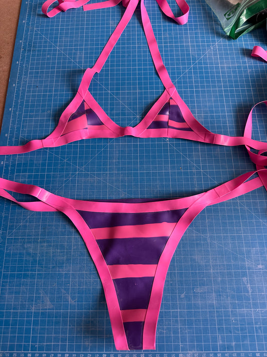 Bunny's Micro Bikini Bubblegum Pink & Purple Stripe