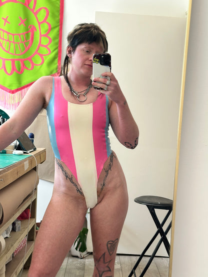 Trans flag bodysuit