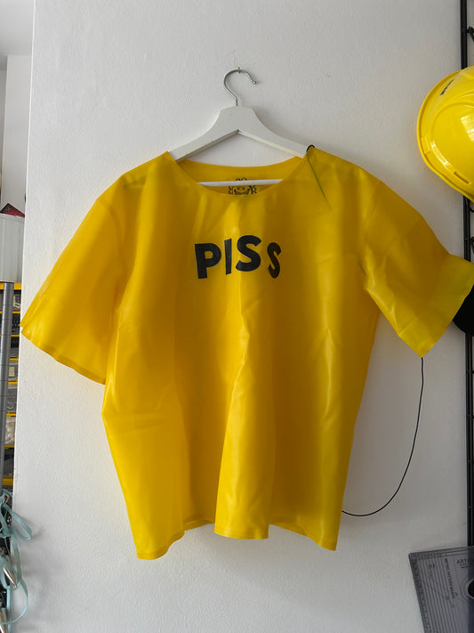 PISS oversized translucent yellow top